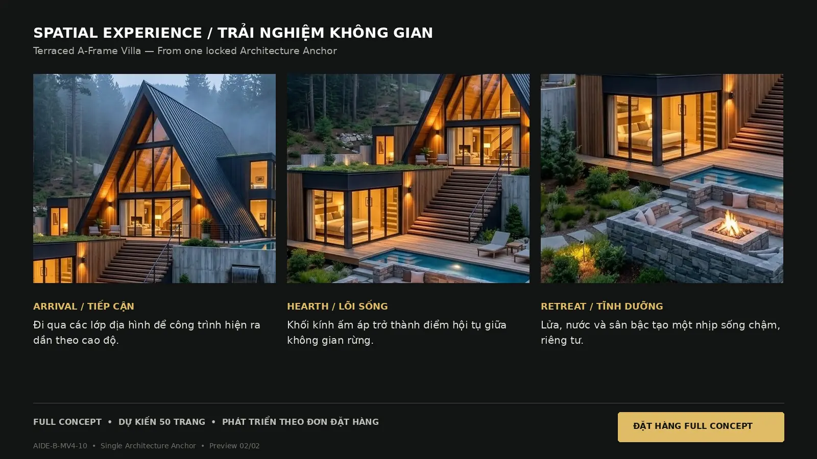 Biệt thự A-Frame phân tầng bám địa hình · trang xem trước 2/2