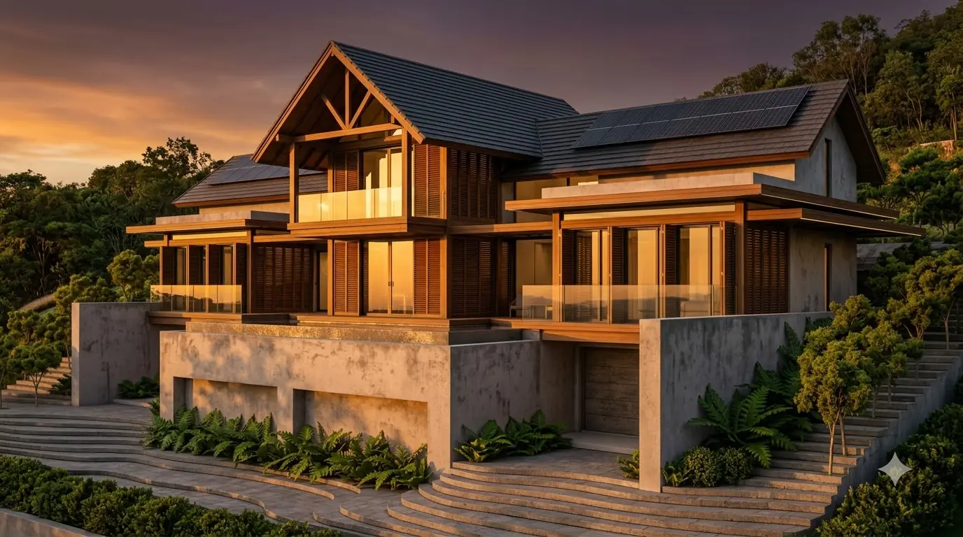 Ảnh đại diện Biệt thự mái đầu hồi trung tâm trên khối đế