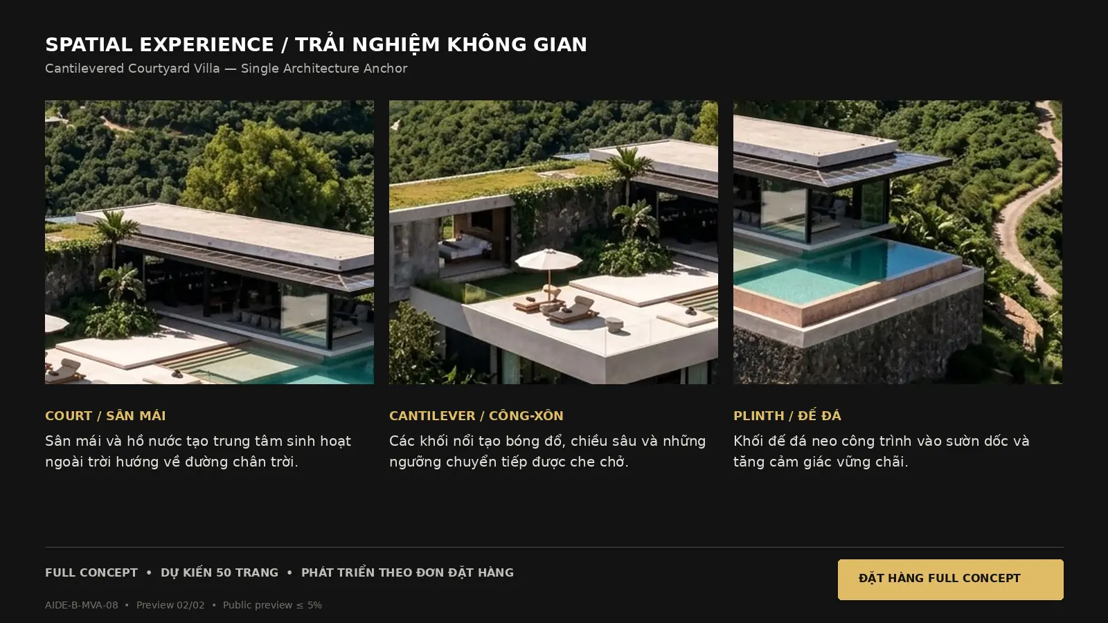 Biệt thự sân trong công-xôn trên sườn dốc · trang xem trước 2/2