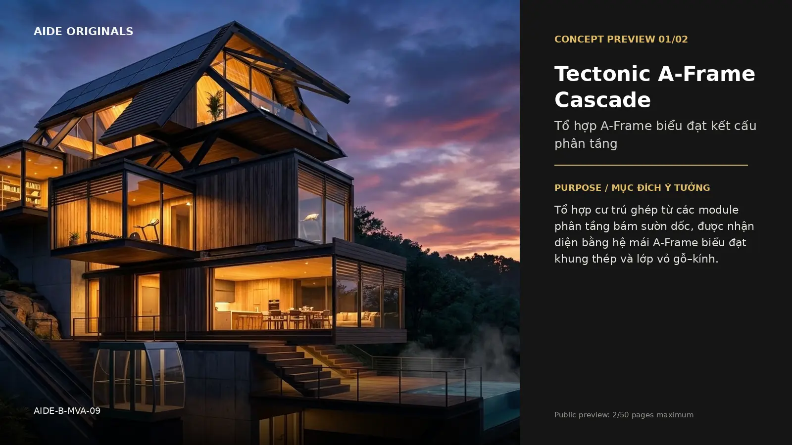 Tổ hợp A-Frame biểu đạt kết cấu phân tầng · trang xem trước 1/2